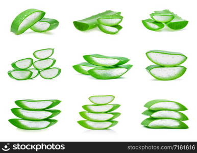 Aloe vera fresh leaf isolated on white background