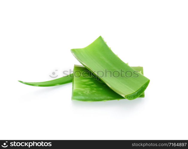 Aloe vera fresh leaf isolated on white background