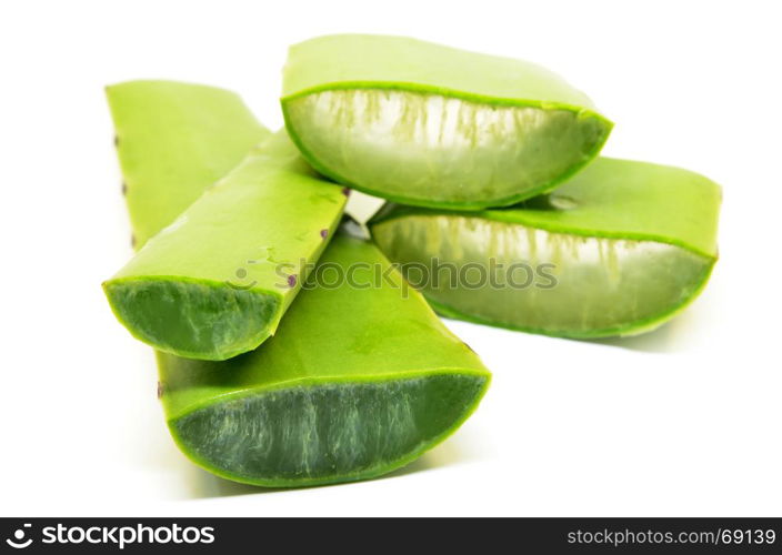 Aloe vera fresh leaf isolated over white