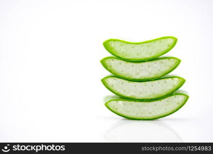 Aloe vera slice on white background