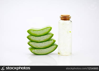 Aloe vera slice on white background