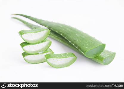Aloe vera sliced isolated on white background