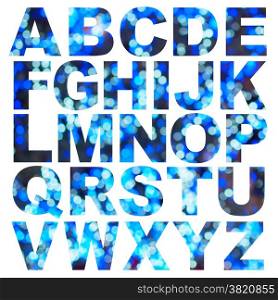 alphabet a to z made from bokeh light picture