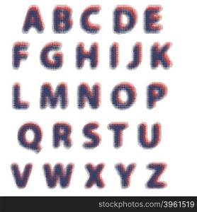 Alphabet Isolated on White Background. Set of Letters. Halftone Alphabet. Set of Letters. Halftone Alphabet