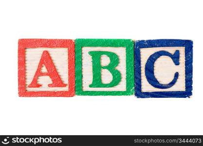 Alphabet learning blocks isolated over white