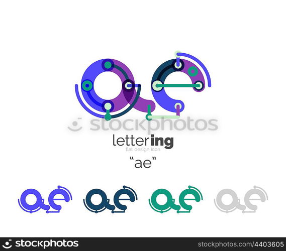 Alphabet letter font logo business icon. Alphabet letter font logo business icon. Company name concept. Flat thin line segments connected to each other.