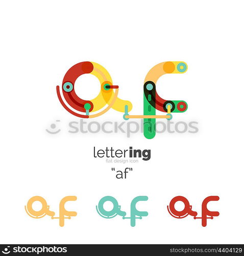 Alphabet letter font logo business icon. Alphabet letter font logo business icon. Company name concept. Flat thin line segments connected to each other.