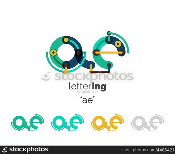 Alphabet letter font logo business icon. Alphabet letter font logo business icon. Company name concept. Flat thin line segments connected to each other.