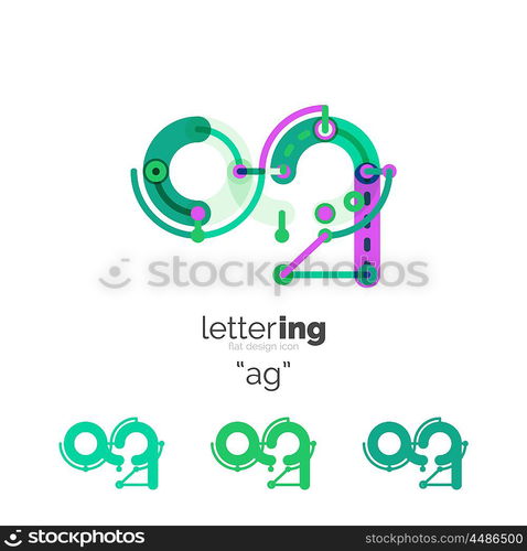 Alphabet letter font logo business icon. Alphabet letter font logo business icon. Company name concept. Flat thin line segments connected to each other.