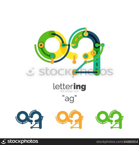 Alphabet letter font logo business icon. Alphabet letter font logo business icon. Company name concept. Flat thin line segments connected to each other.