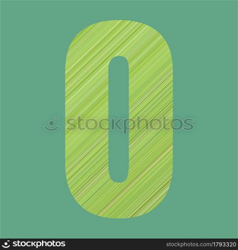 Alphabet letters of shape O in green pattern style on pastel green color background for design in your work.