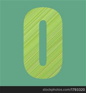 Alphabet letters of shape O in green pattern style on pastel green color background for design in your work.