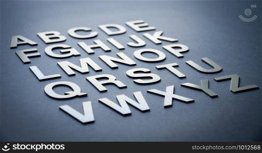 Alphabet made with solid letters. Education background symbol. Alphabet made with solid letters