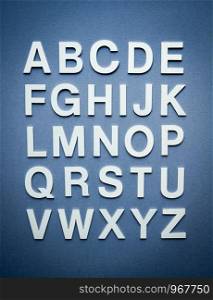 Alphabet made with solid letters. top view photo. Alphabet made with solid letters