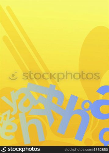 Alphabets on a yellow background