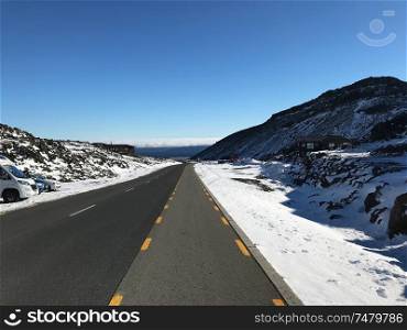 Alpine highway to Mt Ruapehu, in the North Island of New Zealand