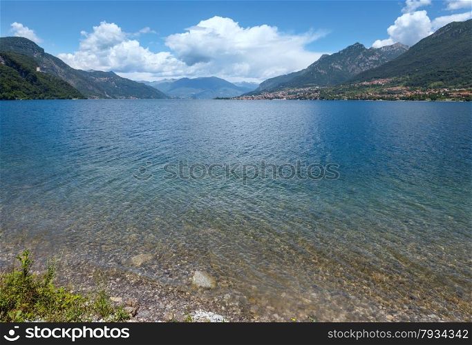 Alpine Lake Como summer coast view (Italy)