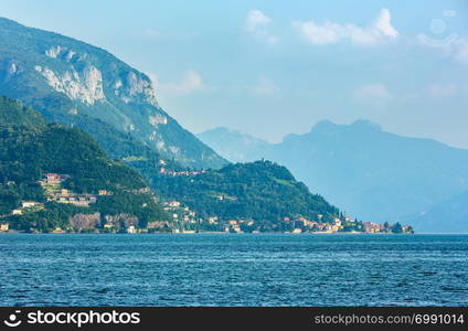 Alpine Lake Como summer evening view (Italy)