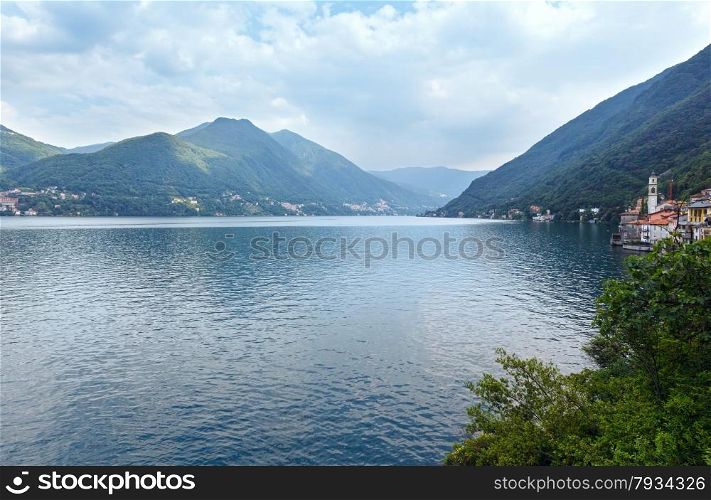 Alpine Lake Como summer evening view (Italy)