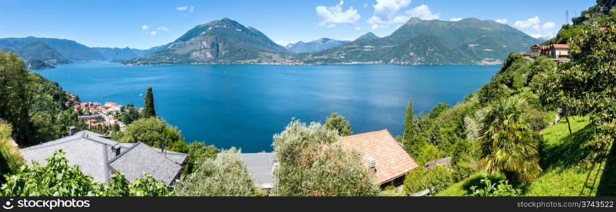 Alpine Lake Como summer view from mountain top (Italy)