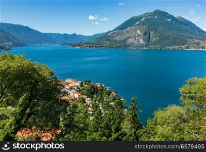 Alpine Lake Como summer view from mountain top (Italy).