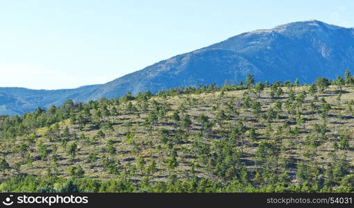 Alpine landscape of Alpes-de-Haute-Provence department in southeastern France. Neighborhoods of a medieval city of Castellane