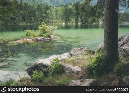 Alpine mountaine summer lake. Gruner see, Austria