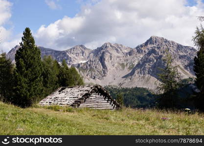 Alpine mountains landscape, Italian Dolomites