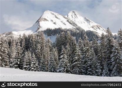Alpine scene, near the village of Warth-Schrocken, in Austria