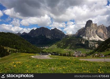 alpine village at the Dolomites, Italy
