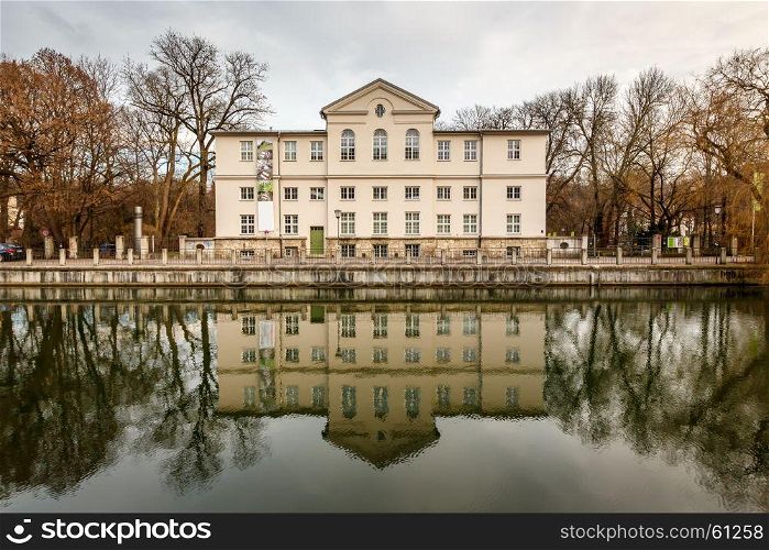 Alpines Museum in the Bank of Isar River in Munich, Upper Bavaria, Germany