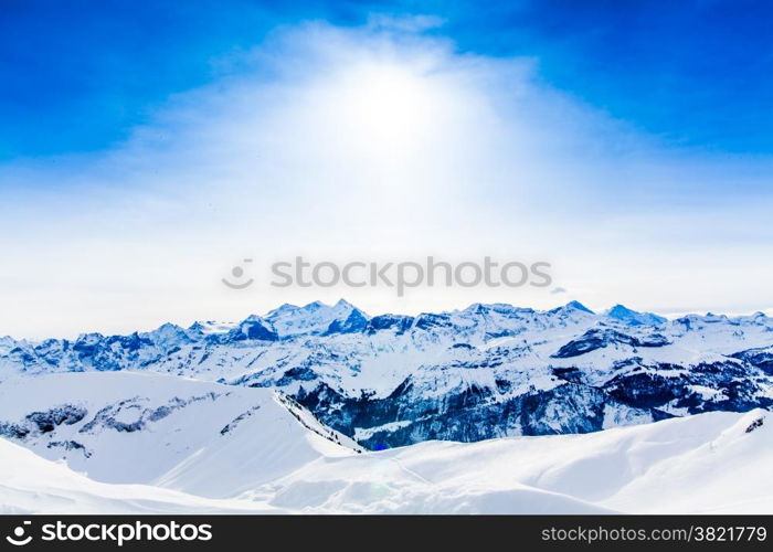 Alps mountain landscape. Winter landscape