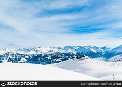 Alps mountain landscape. Winter landscape