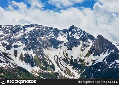 Alps mountain Passo del San Gottardo or St. Gotthard Pass summer landscape (Switzerland).