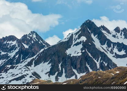 Alps mountain Passo del San Gottardo or St. Gotthard Pass summer landscape (Switzerland).