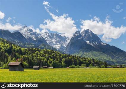 Alps panorama Garmisch-Partenkirchen Bavaria Germany.. Alps panorama Garmisch-Partenkirchen Bavaria Germany