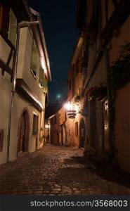 Alsace small town night romantic streets