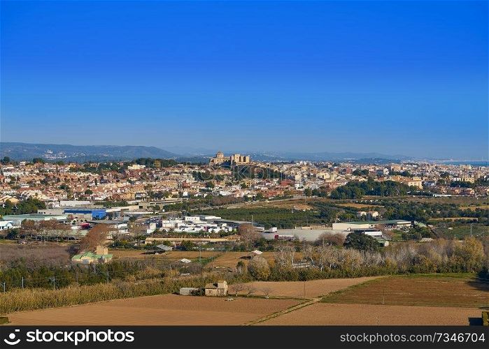 Altafulla aerial Skyline in Tarragona of Catalonia