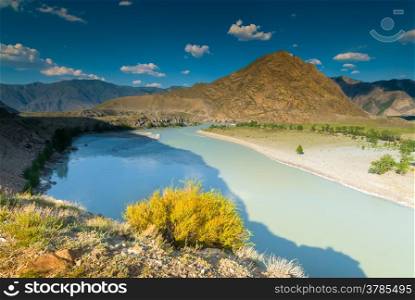 Altai mountains and beautiful river Katun
