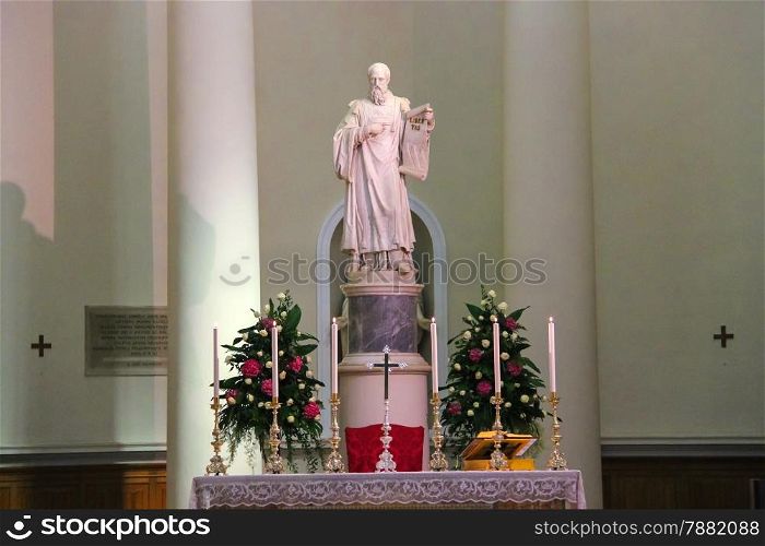 Altar in the Basilica of San Marino. The Republic of San Marino