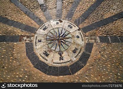 Altea compass symbol mosaic on flooring of Alicante Spain
