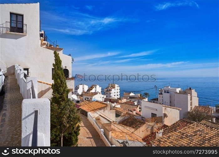 Altea white village skyline in Alicante at Mediterranean Spain
