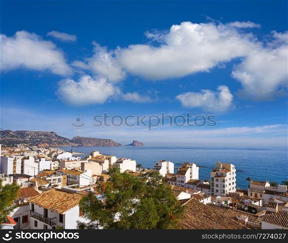 Altea white village skyline in Alicante at Mediterranean Spain