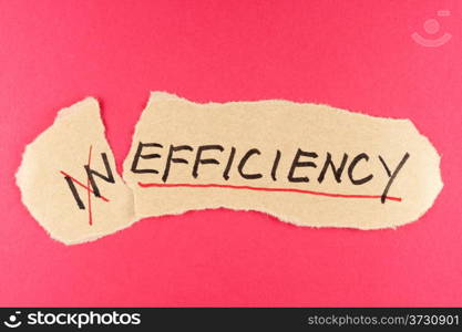 Alter Inefficiency word and changing it to efficiency