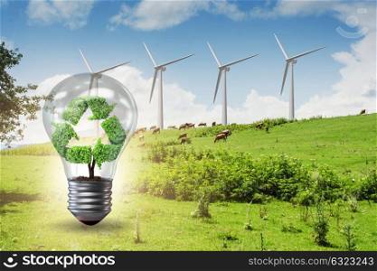 Alternative energy concept with windmills