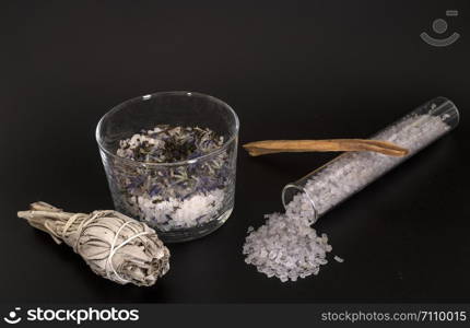 alternative medicine in front of white background