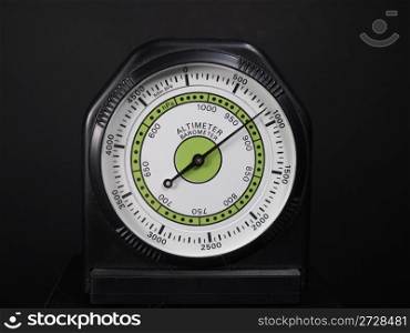 Altimeter barometer with based on a black background