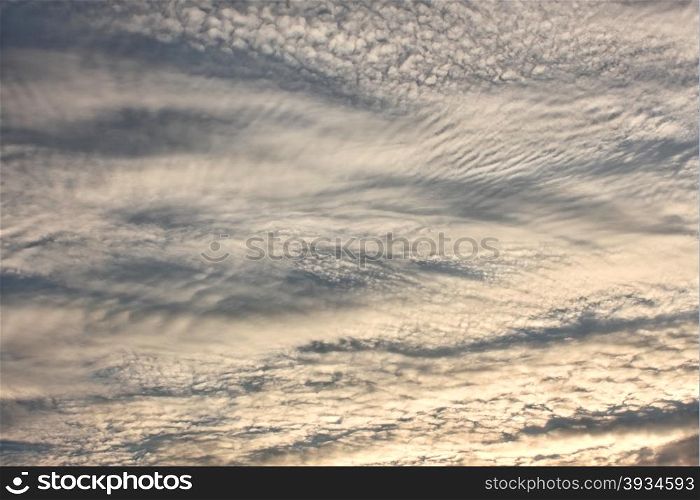 Altocumulus clouds in evening sky as a texture