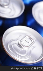 aluminium can with drink, view from top