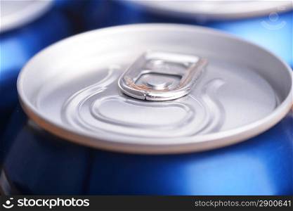 aluminium can with drink, view from top